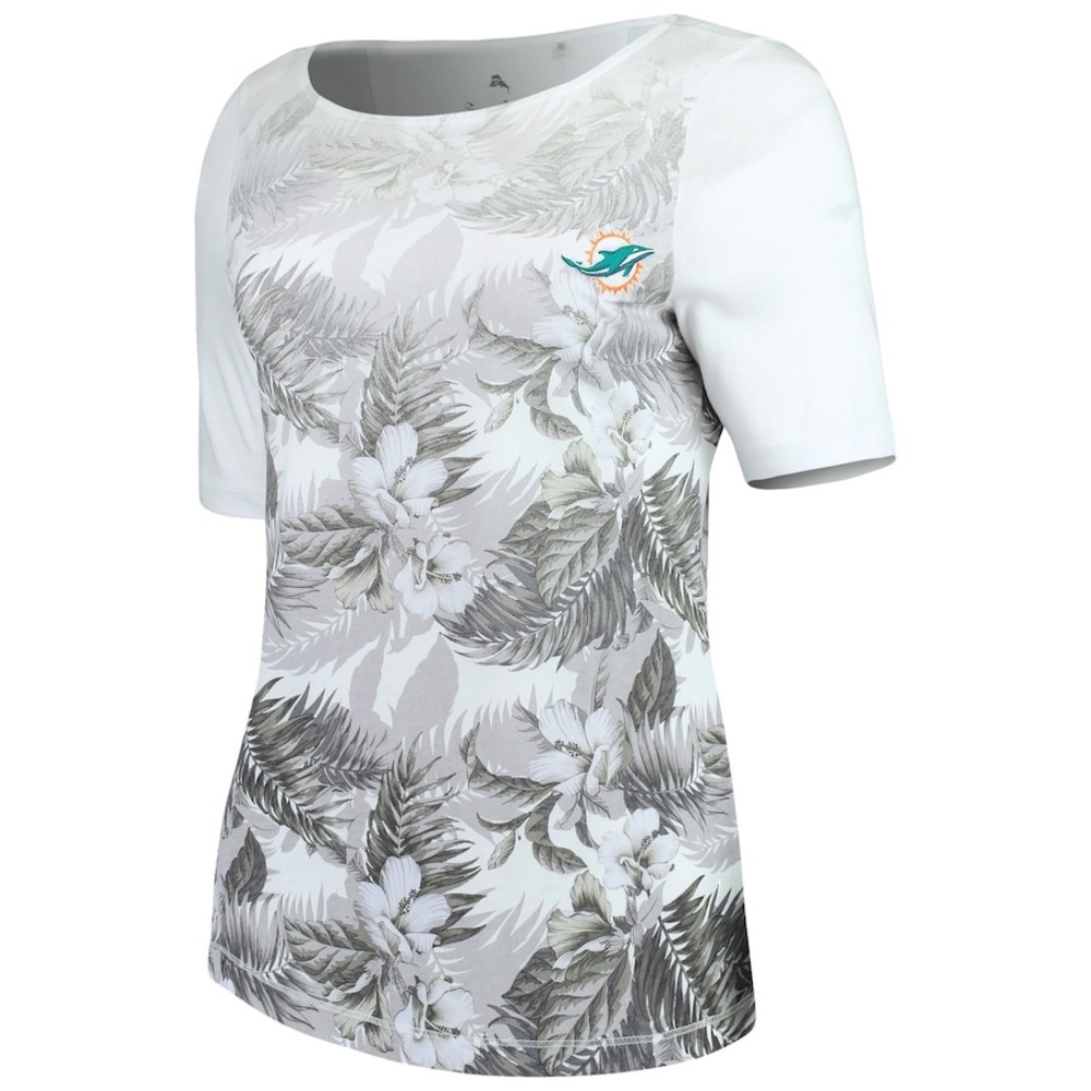 Tommy Bahama Women’s White Miami Dolphins Floral Victory T-Shirt Size S/P NWOT